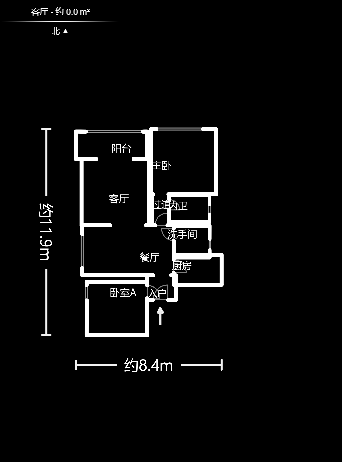 鑫科明珠  2室2厅1卫   87.00万户型图