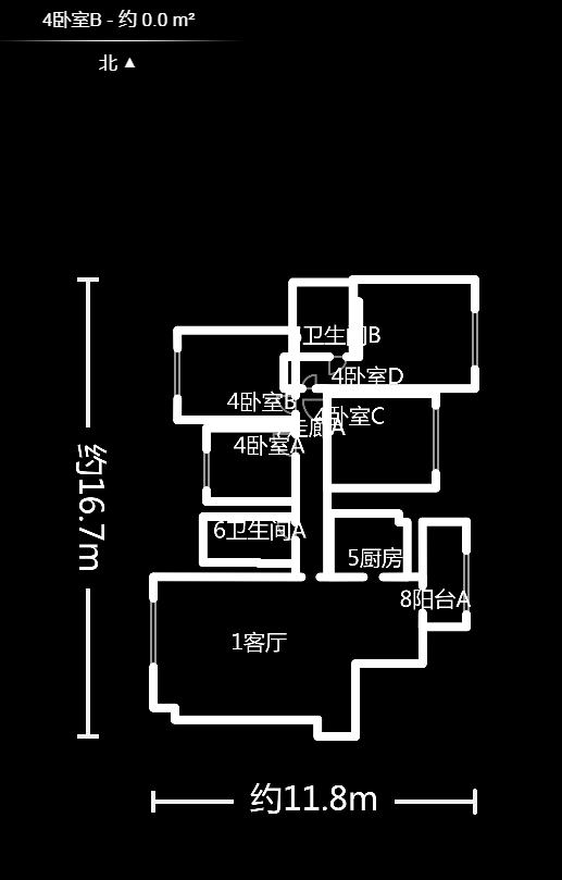 金色比华利  4室2厅1卫   124.80万户型图