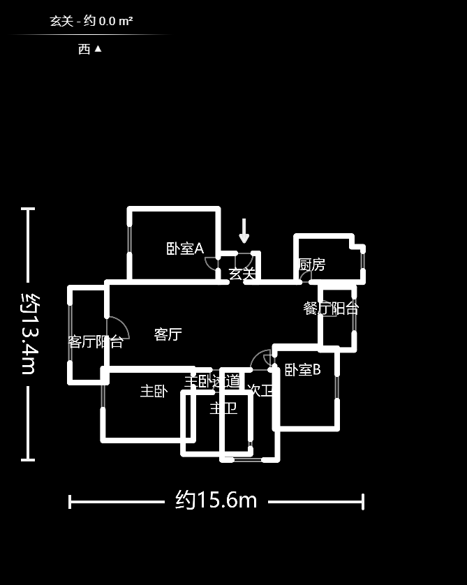 汀湘十里  3室2厅2卫   100.00万户型图