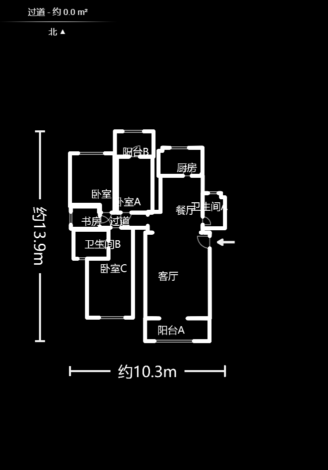 富景园  3室2厅1卫    119.0万户型图