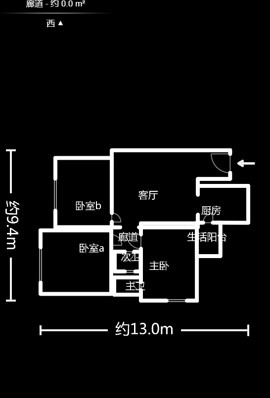 凯特梅溪紫郡  3室2厅1卫   66.00万户型图