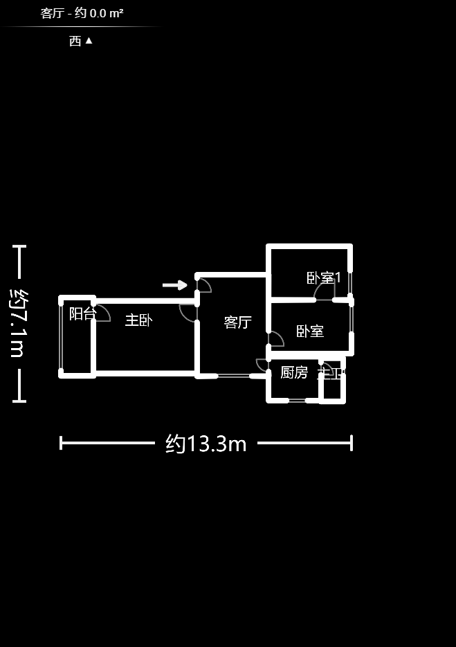 火星开发区七片  3室1厅1卫   42.00万户型图