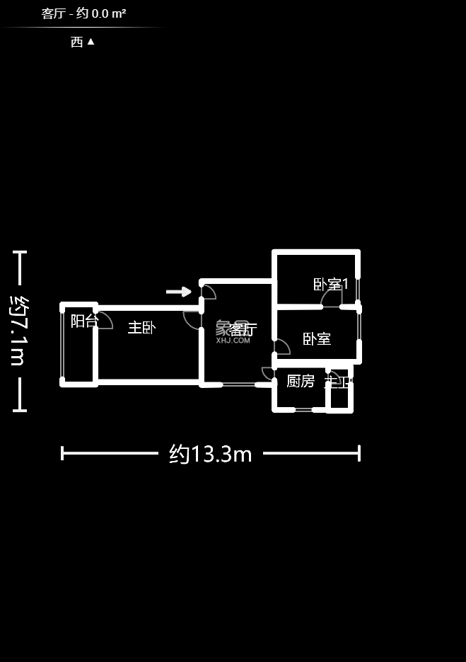 火星开发区七片  3室1厅1卫   42.00万户型图