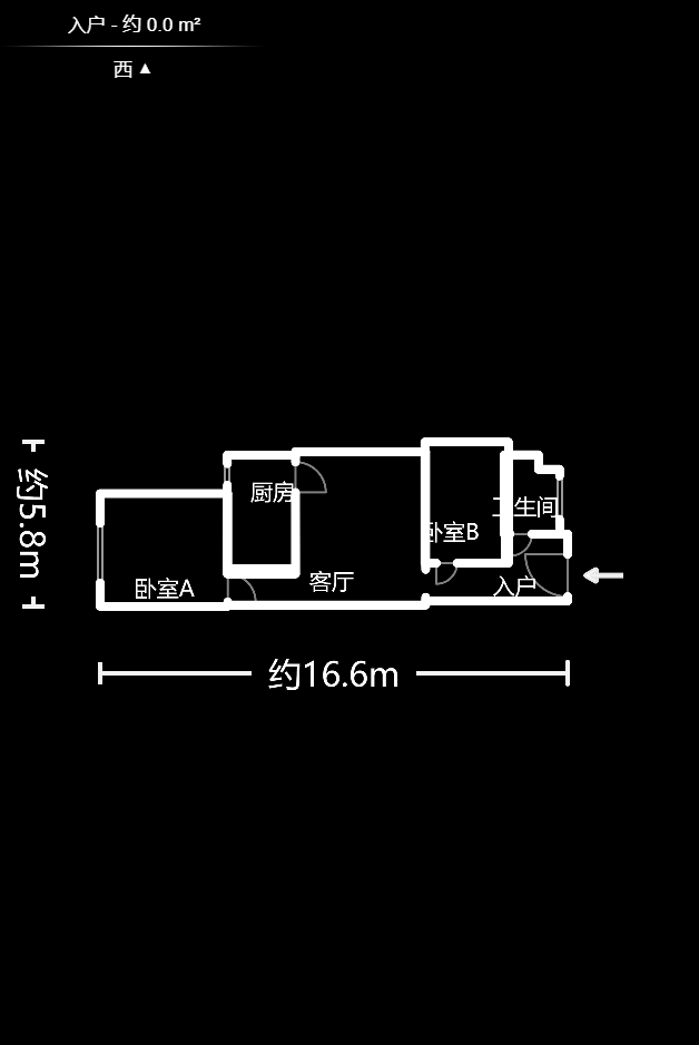 兴威帕克水岸  2室1厅1卫   55.00万户型图