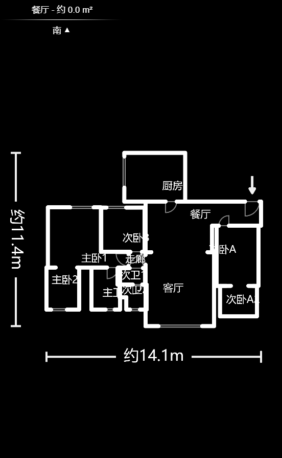 碧桂园威尼斯城  3室2厅2卫   125.00万户型图
