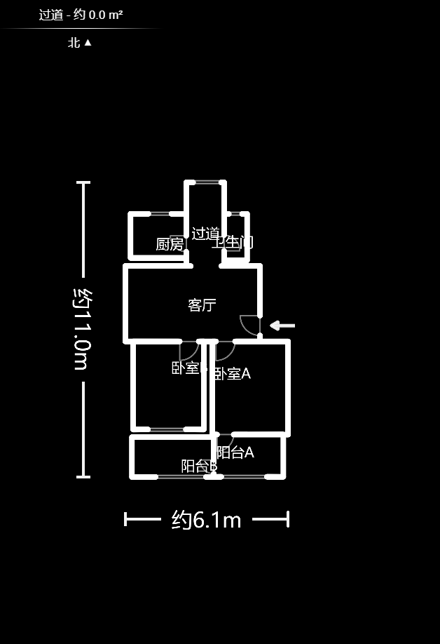 长重机械厂宿舍  2室2厅1卫   50.00万户型图