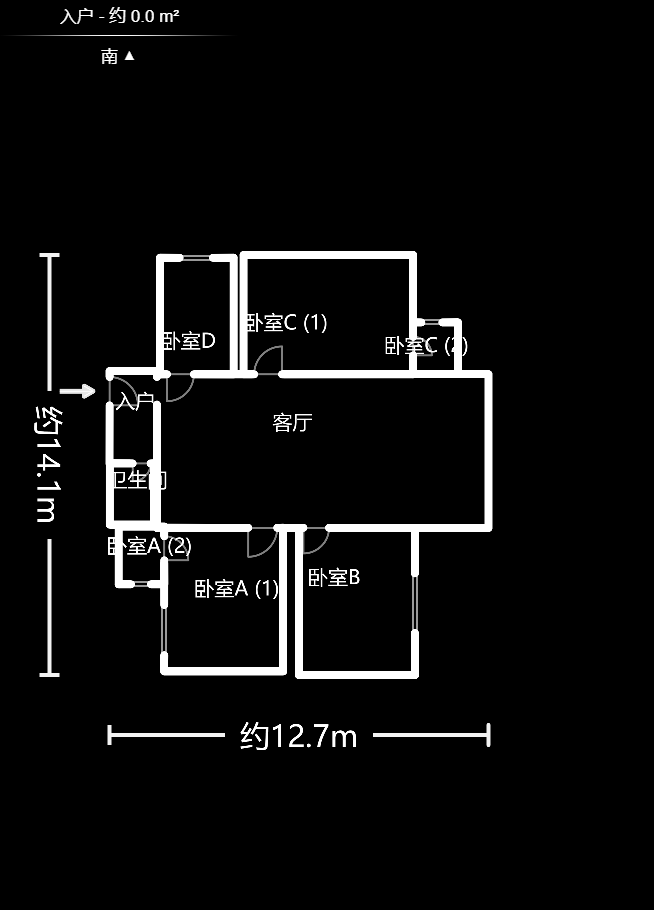 南湖公寓（万顺公寓）  3室2厅1卫    129.8万户型图