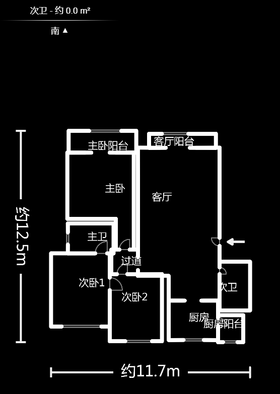玛依拉山庄  3室2厅2卫   116.00万户型图