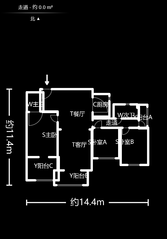 雅致名園  3室2廳1衛(wèi)    260.0萬(wàn)戶型圖