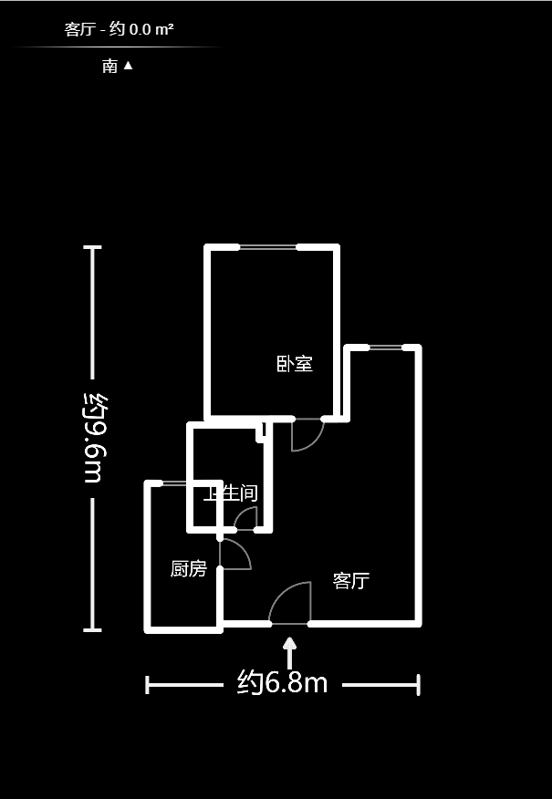 白沙晶城  1室1厅1卫    2000.0元/月户型图