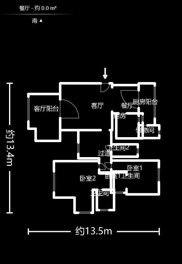 双湾国际（湘江御景花园）  3室2厅1卫   176.00万户型图