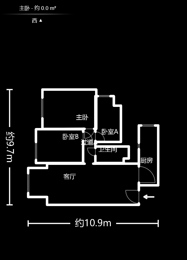 天麓尚层  3室2厅1卫   80.00万户型图