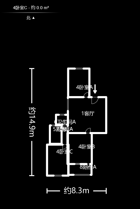 德雅路（邮电村）散盘  3室2厅1卫    48.99万户型图