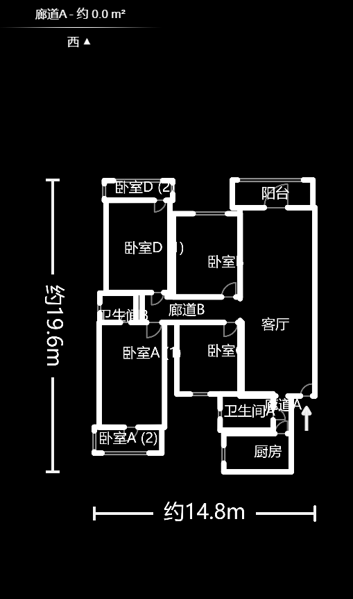 佳興公寓  4室2廳2衛(wèi)    165.8萬(wàn)戶型圖