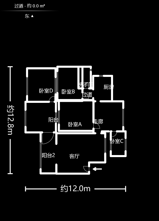 恒达花园  4室2厅1卫    54.76万户型图