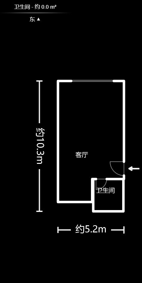 摩天一号  1室1厅1卫    45.0万户型图