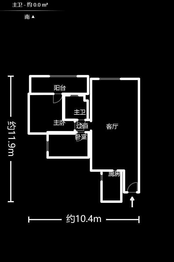 蝴蝶谷  2室2厅1卫   50.00万户型图