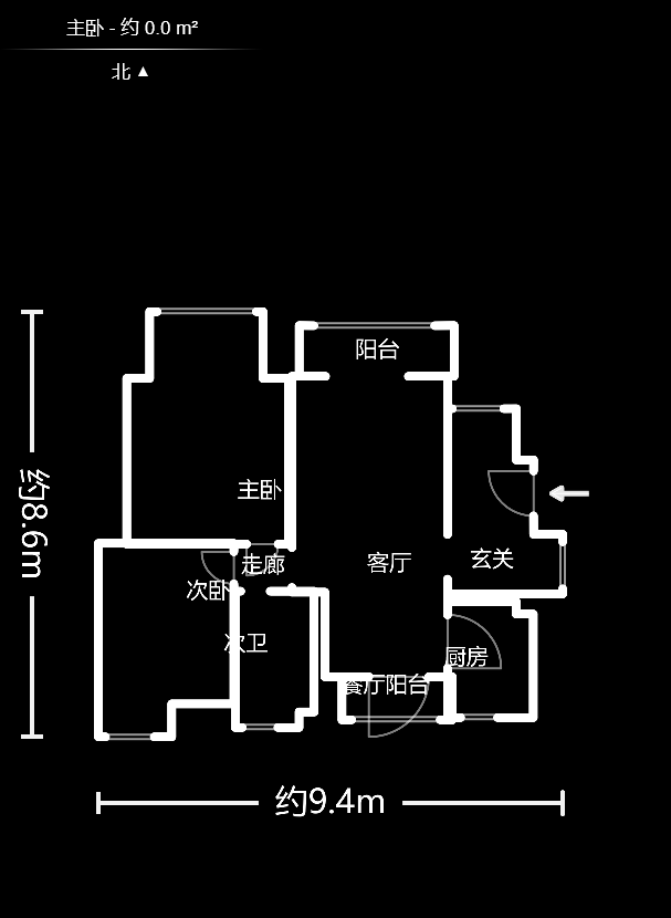 恒基凯旋门一二期  3室2厅1卫   101.80万户型图