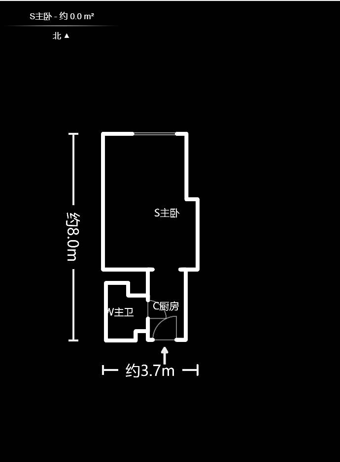 五江天街北区  1室1厅1卫    1600.0元/月户型图