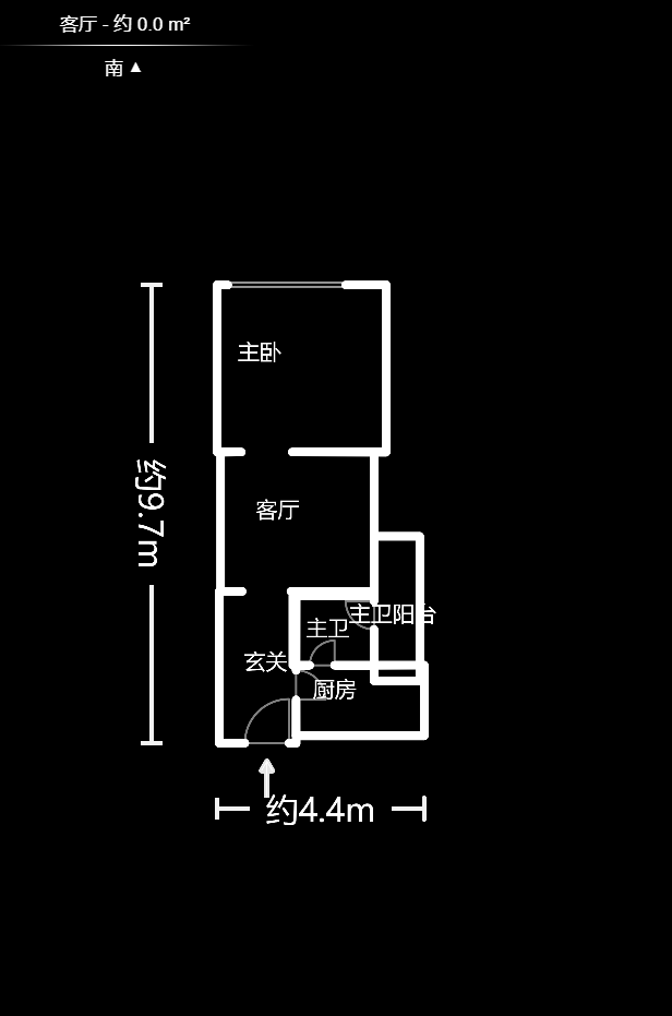 金房奥斯卡  1室1厅1卫   44.00万户型图