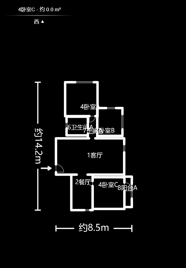 公园9号  2室2厅1卫   157.00万户型图