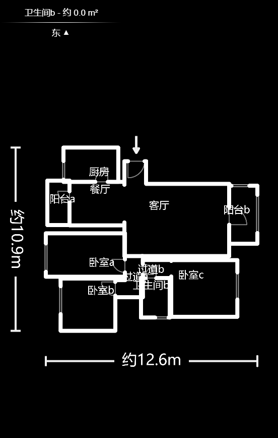 恒生碧水龙庭  3室2厅2卫   129.00万户型图
