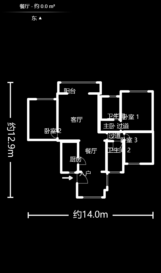 湘江世纪城聚江苑  3室2厅2卫   182.00万户型图