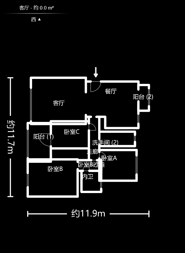 芙蓉公寓  3室2厅2卫   105.00万户型图