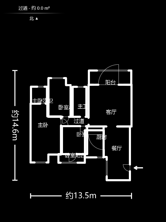 好望谷  3室2厅2卫    92.0万户型图