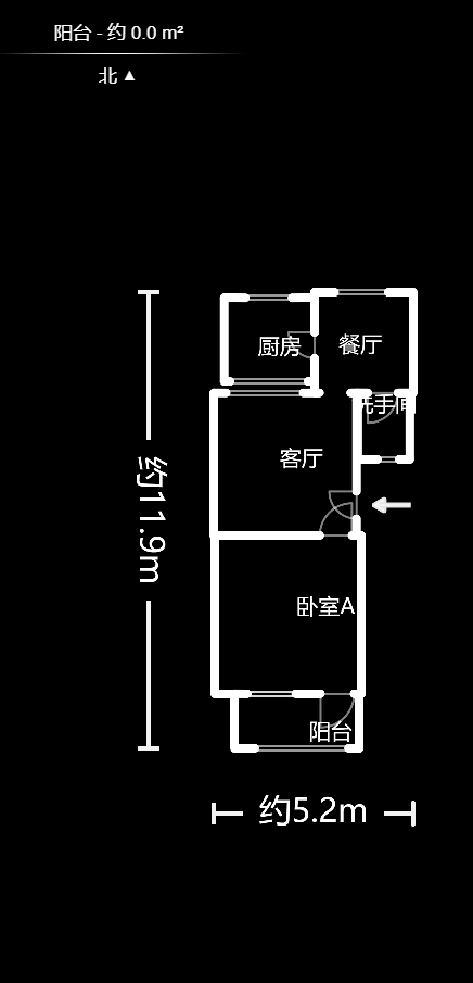 德政园  1室2厅1卫   34.50万户型图