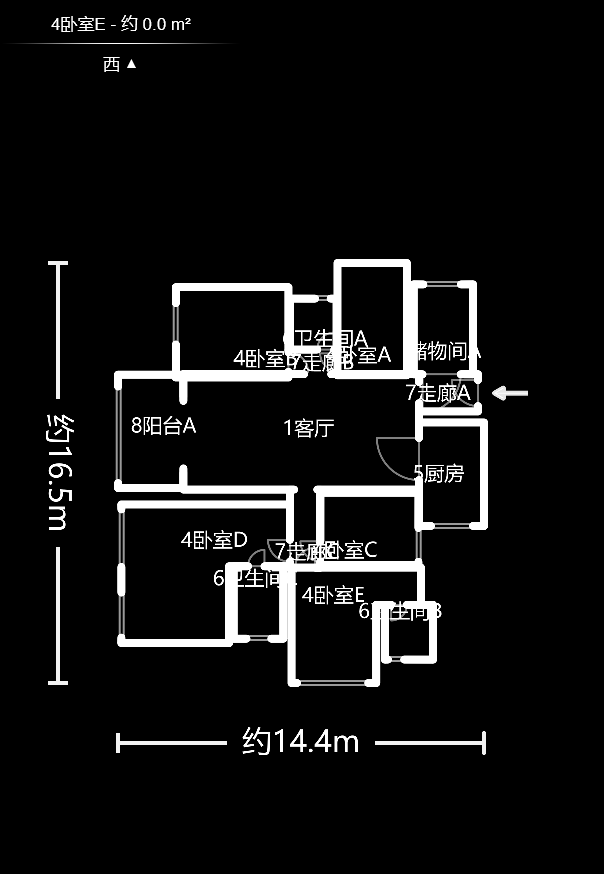 藏珑湖上国际花园  5室2厅3卫   228.00万户型图