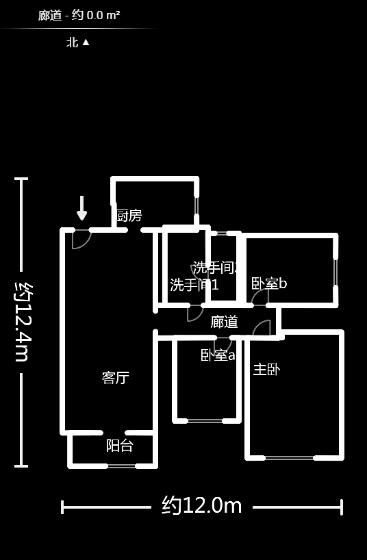 万科城市花园  3室2厅1卫   115.00万户型图