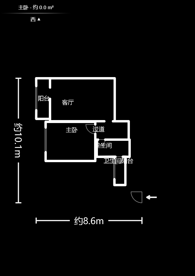 中一九骏（枫桥苑）  1室1厅1卫   59.80万户型图