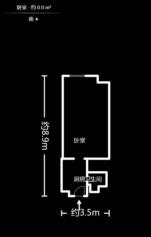 中海国际二期  1室1厅1卫   28.00万户型图