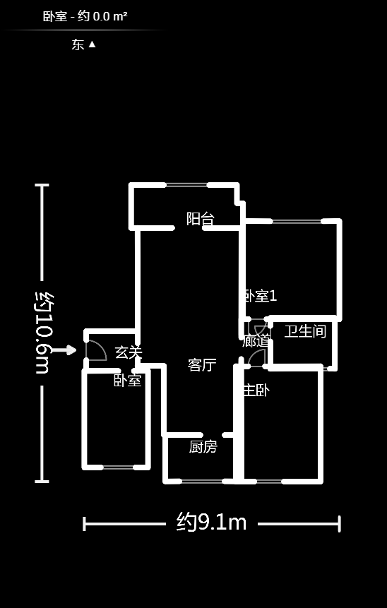 洋湖时代  3室2厅1卫    99.9万户型图