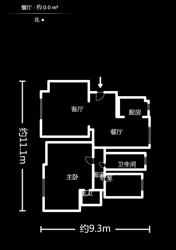 靳江明珠  3室2厅1卫   90.00万户型图