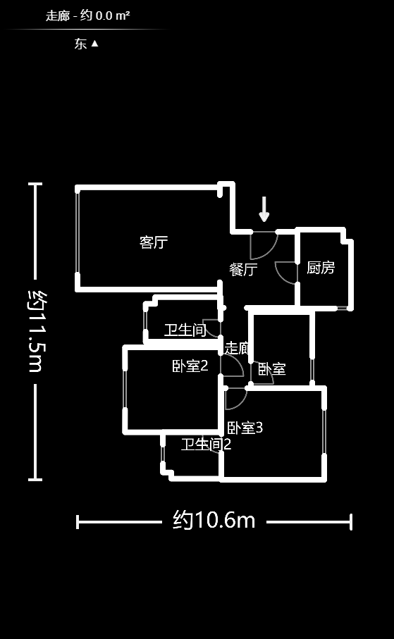 楚天世纪城西苑 3室2厅2卫 85.0万 楚天世纪城西苑 3室2厅2卫 85.0万户型图