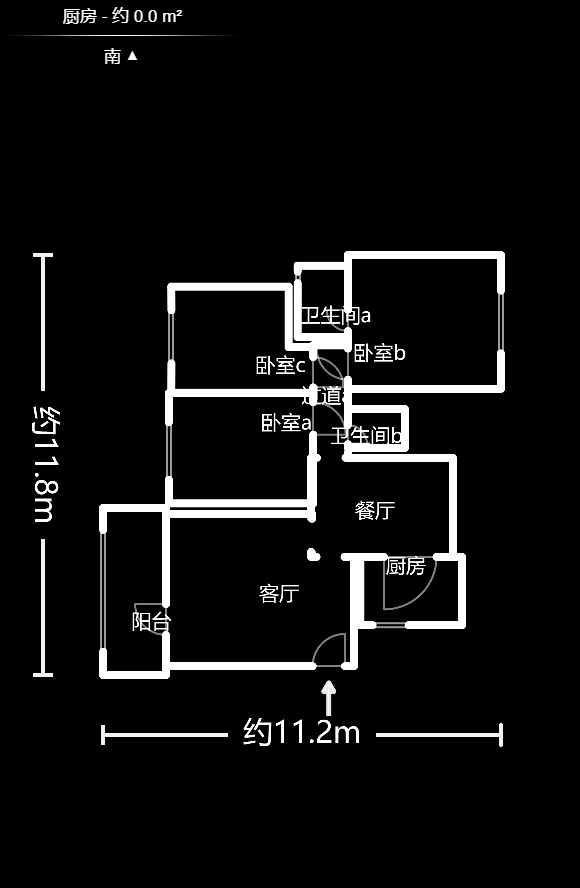 南郡雅园  3室2厅2卫   58.00万户型图