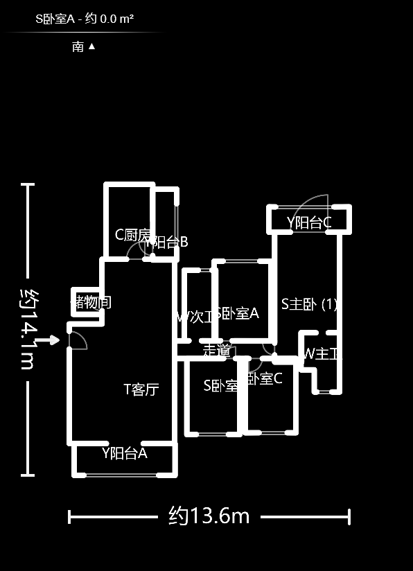白沙湾嘉园  4室2厅2卫   158.00万户型图