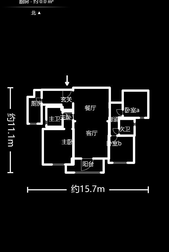 金茂梅溪湖  3室2厅2卫    257.8万户型图