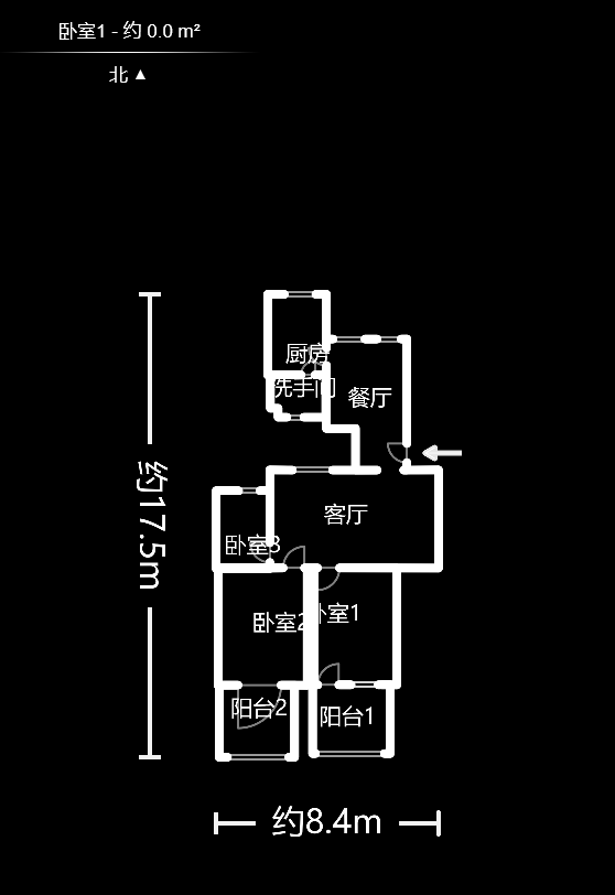 湘农桥社区  3室2厅1卫   161.00万户型图