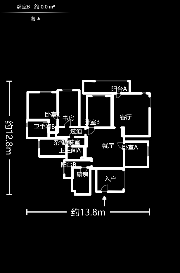 湘府名邸（同力家园）  4室2厅2卫    128.0万户型图