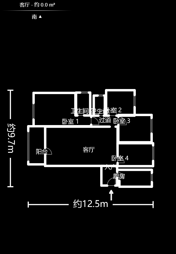绿地海外滩一期  3室2厅2卫   75.00万户型图