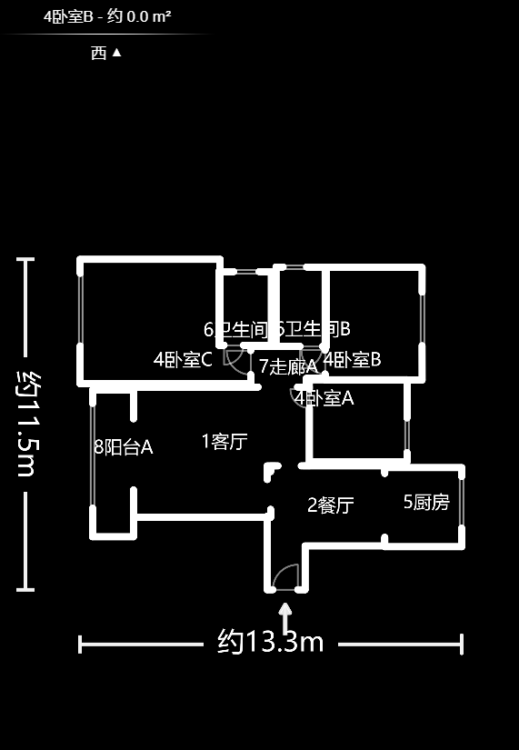美利新世界  3室2厅2卫   109.50万户型图