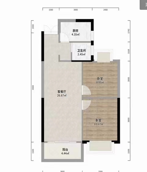 山水洲城华晨第一城 2室2厅1卫 57.8万 山水洲城华晨第一城 2室2厅1卫 57.8万客厅