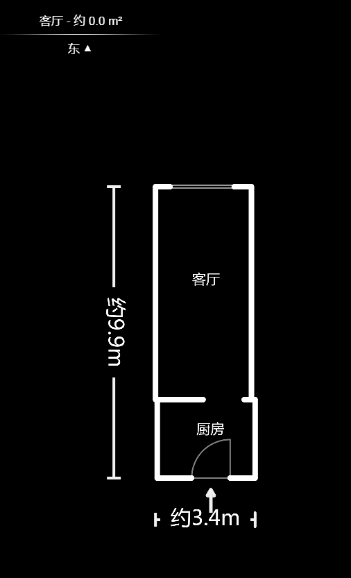 保利香槟国际  1室1厅1卫   800.00元/月户型图