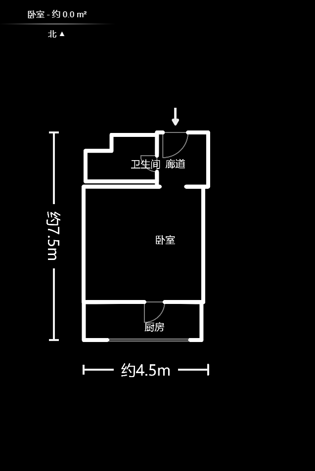 金鼎公园尚 1室1厅1卫 1200.0元/月 金鼎公园尚 1室1厅1卫 1200.0元/月户型图