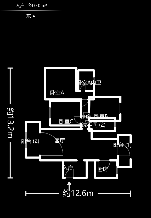 长房白沙湾  3室2厅2卫   175.00万户型图