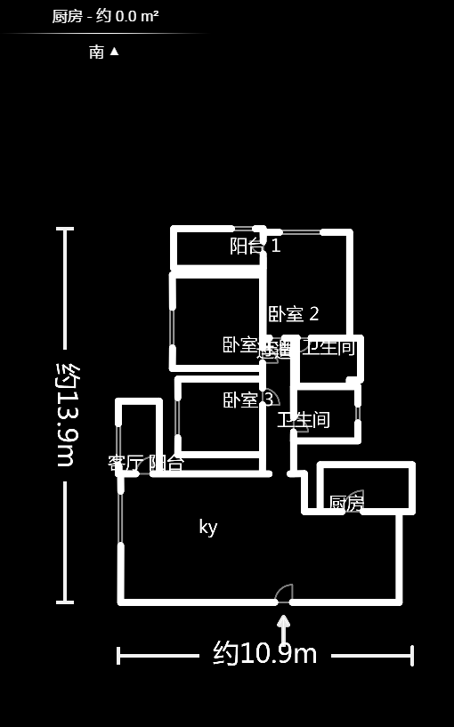 顺天黄金海岸  3室2厅2卫   123.00万户型图