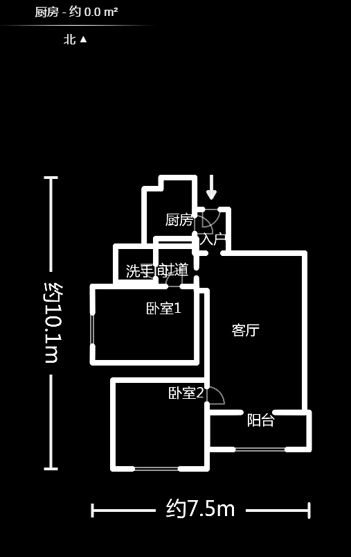 晨兴家园  2室2厅1卫   72.00万户型图